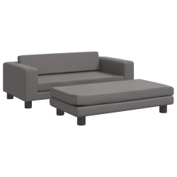 Lit pour chien avec extension gris 100x50x30 cm similicuir 