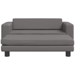 Lit pour chien avec extension gris 100x50x30 cm similicuir 