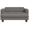 Lit pour chien avec extension gris 100x50x30 cm similicuir 