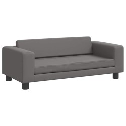 Lit pour chien avec extension gris 100x50x30 cm similicuir 