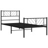 Cadre de lit métal sans matelas avec pied de lit noir 90x190 cm 