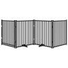 Barrière pour chiens avec porte 4 panneaux bois de sapin massif 