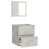 Armoire de bain avec miroir gris béton bois d'ingénierie 