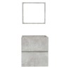 Armoire de bain avec miroir gris béton bois d'ingénierie 