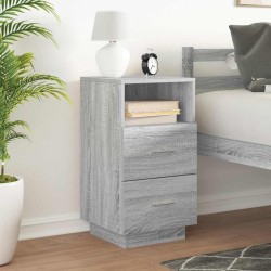 Table de chevet avec 2 tiroirs sonoma gris 36x36x68 cm 