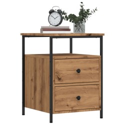 Tables de chevet 2 pcs chêne artisanal bois d'ingénierie 