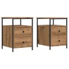Tables de chevet 2 pcs chêne artisanal bois d'ingénierie 