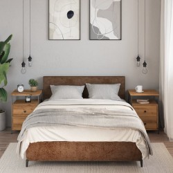 Tables de chevet 2 pcs chêne artisanal bois d'ingénierie 