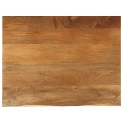Dessus de table à bord vivant 90x80x3,8 cm bois massif manguier 