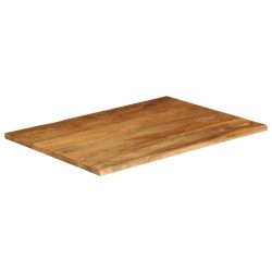 Dessus de table à bord vivant 90x80x3,8 cm bois massif manguier 