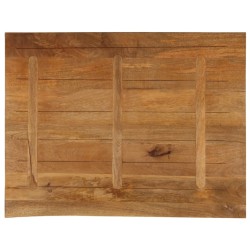 Dessus de table à bord vivant 90x80x3,8 cm bois massif manguier 