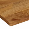 Dessus de table à bord vivant 90x80x3,8 cm bois massif manguier 