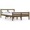 Cadre de lit sans matelas marron miel bois massif 120x190 cm 