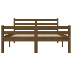 Cadre de lit sans matelas marron miel bois massif 120x190 cm 