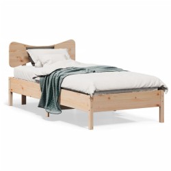 Cadre de lit sans matelas 75x190 cm bois de pin massif 