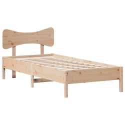 Cadre de lit sans matelas 75x190 cm bois de pin massif 
