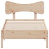 Cadre de lit sans matelas 75x190 cm bois de pin massif 