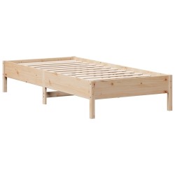 Cadre de lit sans matelas 75x190 cm bois de pin massif 