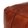 Pouf 60 x 60 x 30 cm Brun roux Cuir véritable de chèvre 