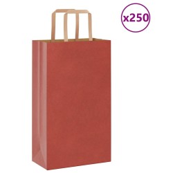Sacs en papier 250 pcs avec poignées rouge 21x11x36 cm 
