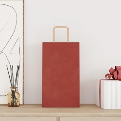 Sacs en papier 250 pcs avec poignées rouge 21x11x36 cm 