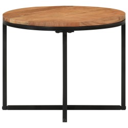 Table basse 45x45x35 cm bois massif acacia et fer 