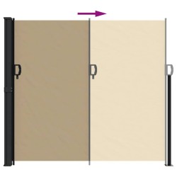 Auvent latéral rétractable beige 180x500 cm 
