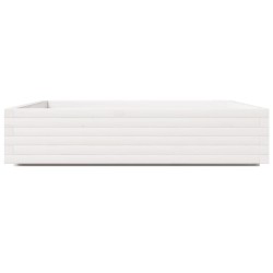 Jardinière blanc 110x110x26,5 cm bois de pin massif 