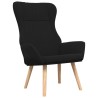 Chaise de relaxation avec repose-pied Noir Tissu 