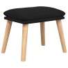 Chaise de relaxation avec repose-pied Noir Tissu 