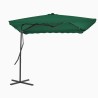 Parasol d'extérieur avec mât en acier 250x250 cm vert 