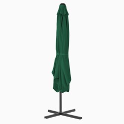 Parasol d'extérieur avec mât en acier 250x250 cm vert 