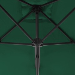 Parasol d'extérieur avec mât en acier 250x250 cm vert 