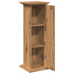 Piédestal avec rangement chêne artisanal bois d'ingénierie 
