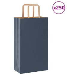 Sacs en papier 250 pcs avec poignées bleu 21x11x36 cm 