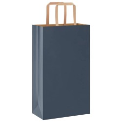 Sacs en papier 250 pcs avec poignées bleu 21x11x36 cm 