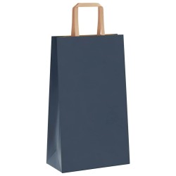 Sacs en papier 250 pcs avec poignées bleu 21x11x36 cm 