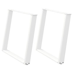 Pieds de table à manger en U 2 pièces Blanc 90 x (72-73) cm Acier 
