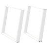 Pieds de table à manger en U 2 pièces Blanc 90 x (72-73) cm Acier 