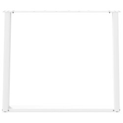 Pieds de table à manger en U 2 pièces Blanc 90 x (72-73) cm Acier 