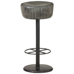 Tabouret de bar Gris Cuir véritable 