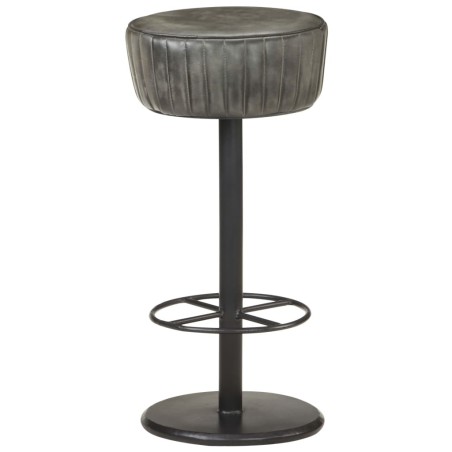 Tabouret de bar Gris Cuir véritable 