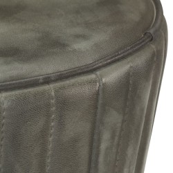 Tabouret de bar Gris Cuir véritable 