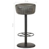 Tabouret de bar Gris Cuir véritable 