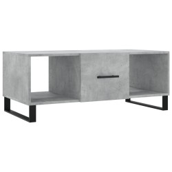Table basse gris béton 102x50x40 cm bois d'ingénierie 