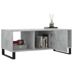 Table basse gris béton 102x50x40 cm bois d'ingénierie 