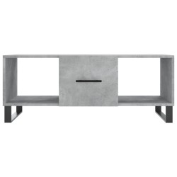 Table basse gris béton 102x50x40 cm bois d'ingénierie 