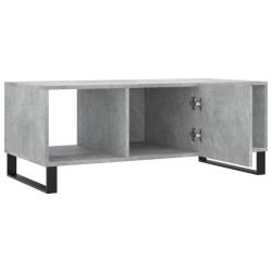 Table basse gris béton 102x50x40 cm bois d'ingénierie 