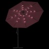 Parasol de jardin en porte-à-faux lumières LED rouge bordeaux 