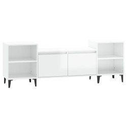 Meuble TV Blanc brillant 160x35x55 cm Bois d'ingénierie 